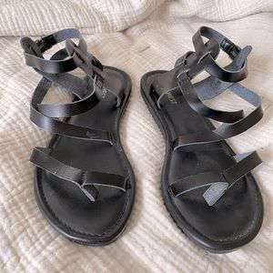 Black gladiator style sandals